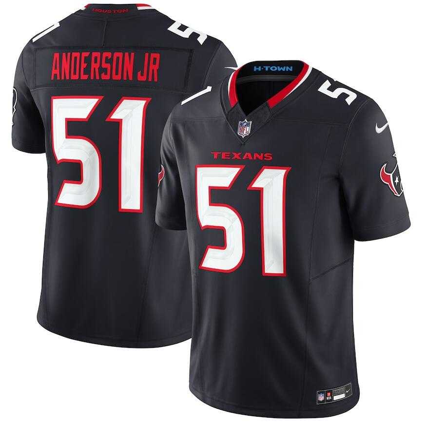 Mens Houston Texans #51 Will Anderson Jr. Navy 2024 Vapor F.U.S.E. Limited Football Stitched Jersey Dzhi->->NFL Jersey